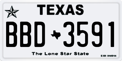 TX license plate BBD3591