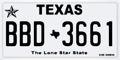 TX license plate BBD3661