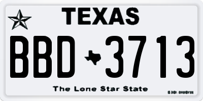TX license plate BBD3713