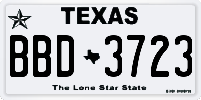 TX license plate BBD3723