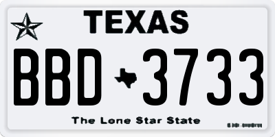 TX license plate BBD3733