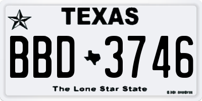 TX license plate BBD3746