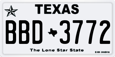 TX license plate BBD3772