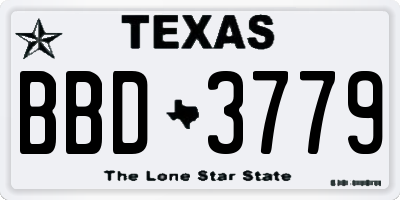 TX license plate BBD3779