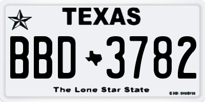 TX license plate BBD3782