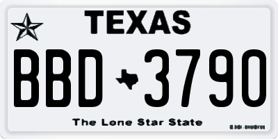 TX license plate BBD3790