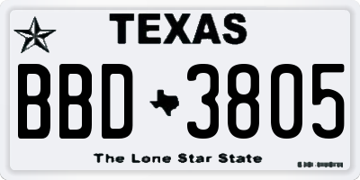 TX license plate BBD3805