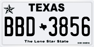 TX license plate BBD3856