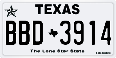 TX license plate BBD3914