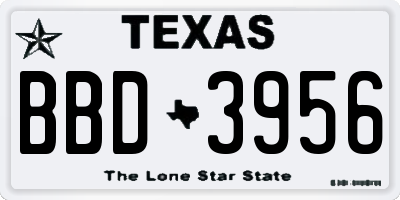 TX license plate BBD3956