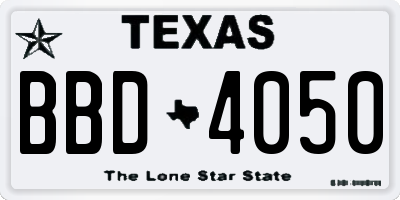 TX license plate BBD4050
