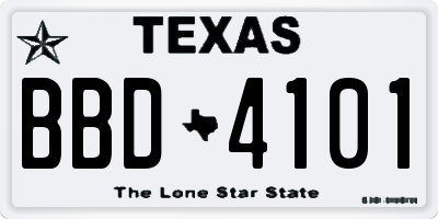 TX license plate BBD4101