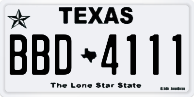 TX license plate BBD4111