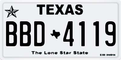 TX license plate BBD4119