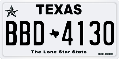 TX license plate BBD4130