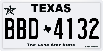 TX license plate BBD4132