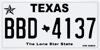 TX license plate BBD4137