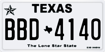 TX license plate BBD4140