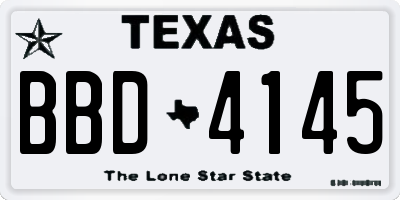 TX license plate BBD4145