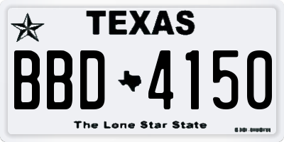 TX license plate BBD4150