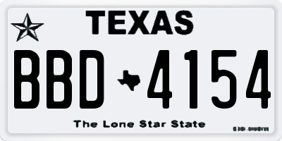TX license plate BBD4154