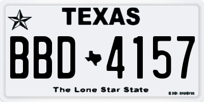 TX license plate BBD4157