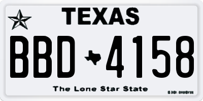 TX license plate BBD4158