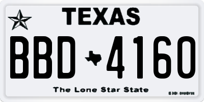 TX license plate BBD4160