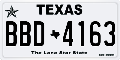 TX license plate BBD4163
