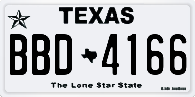 TX license plate BBD4166