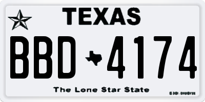 TX license plate BBD4174