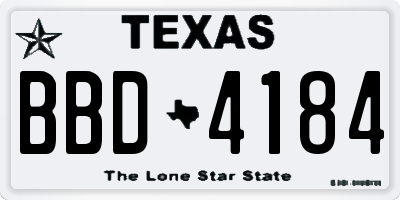 TX license plate BBD4184