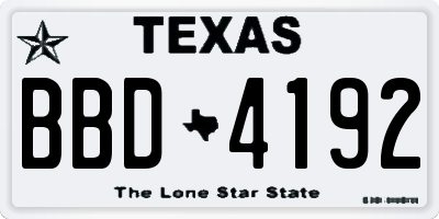 TX license plate BBD4192
