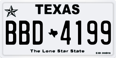 TX license plate BBD4199