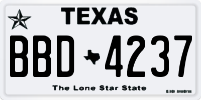 TX license plate BBD4237