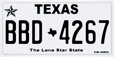 TX license plate BBD4267