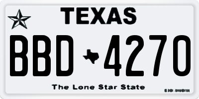 TX license plate BBD4270