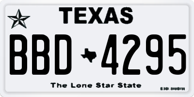 TX license plate BBD4295