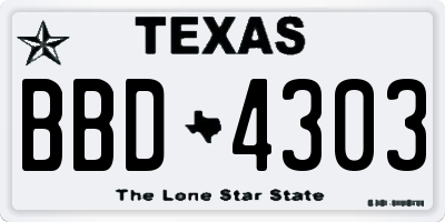 TX license plate BBD4303