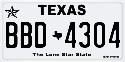 TX license plate BBD4304