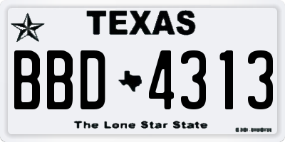 TX license plate BBD4313