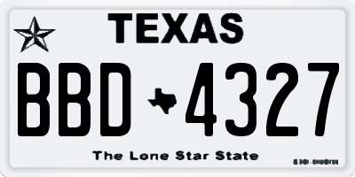 TX license plate BBD4327