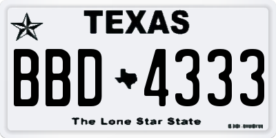 TX license plate BBD4333