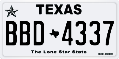 TX license plate BBD4337