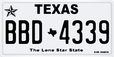 TX license plate BBD4339