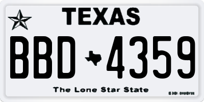 TX license plate BBD4359