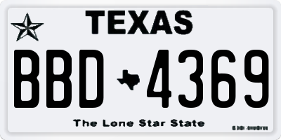 TX license plate BBD4369