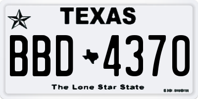 TX license plate BBD4370