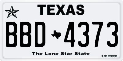 TX license plate BBD4373