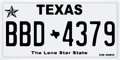 TX license plate BBD4379